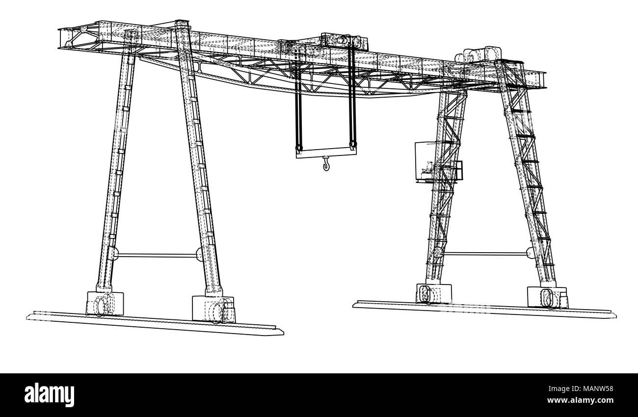 Gantry crane blueprint Stock Photo Alamy