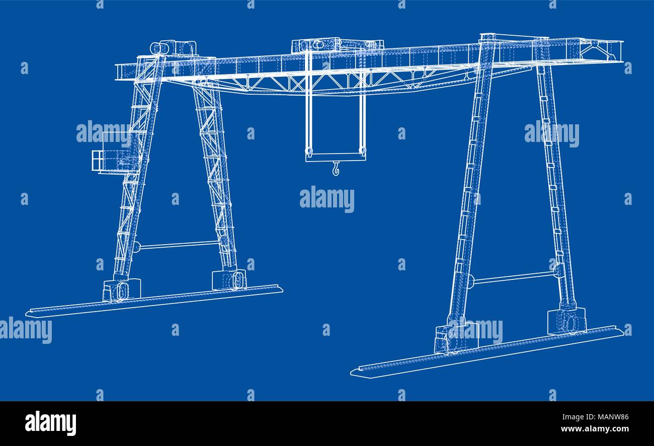 Gantry crane blueprint Stock Photo Alamy