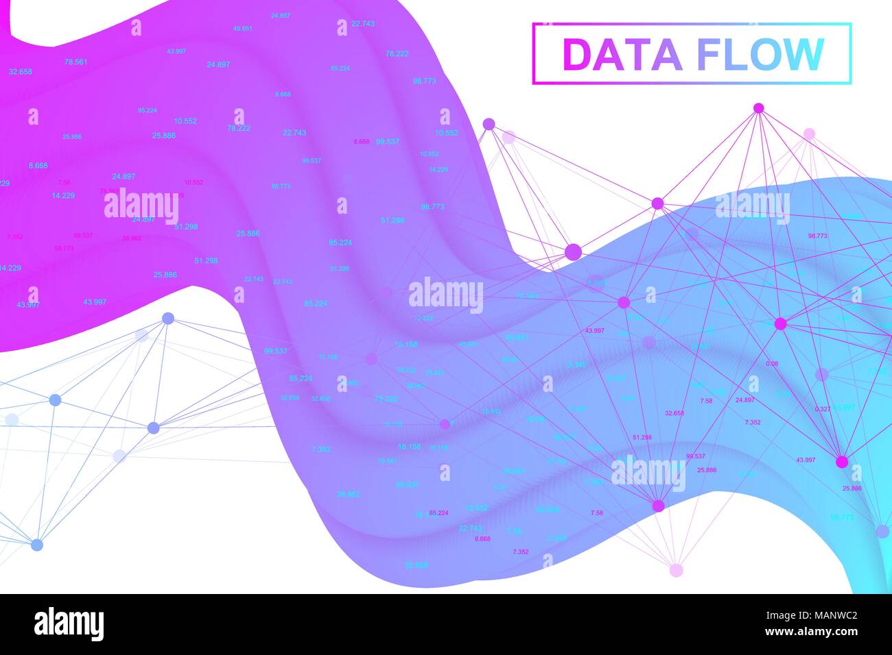 Big data flow. Artificial Intelligence and Machine Learning Concept ...