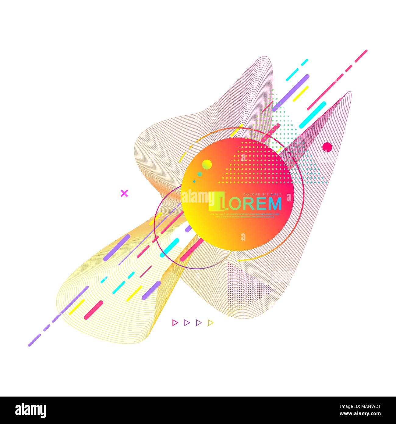 Graphic background with geometric elements. Modern colorful geometric pattern. Vector illustration. Stock Vector