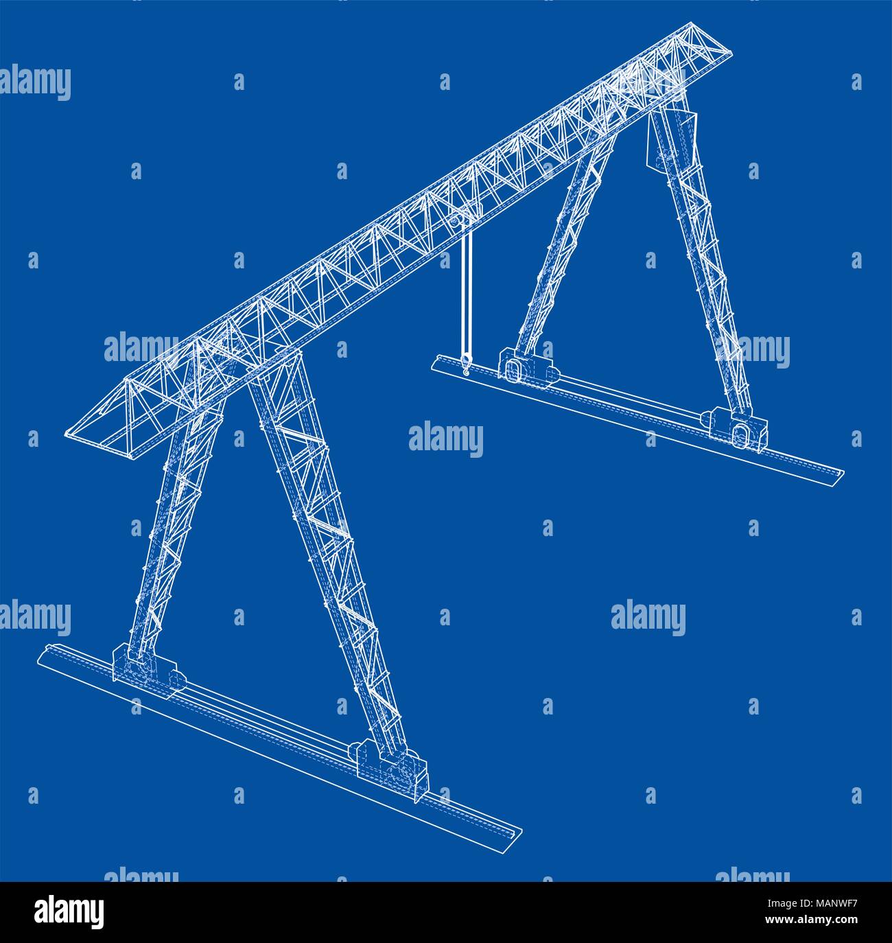 Gantry crane blueprint Stock Photo - Alamy