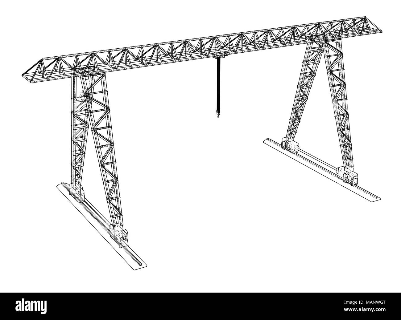 Gantry crane blueprint Stock Photo Alamy