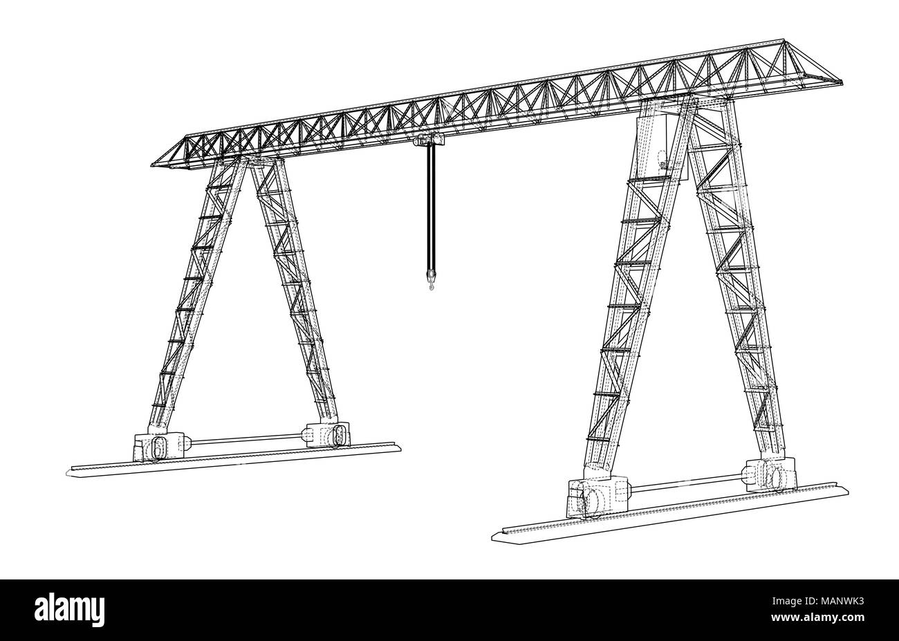 Gantry crane blueprint Stock Photo Alamy