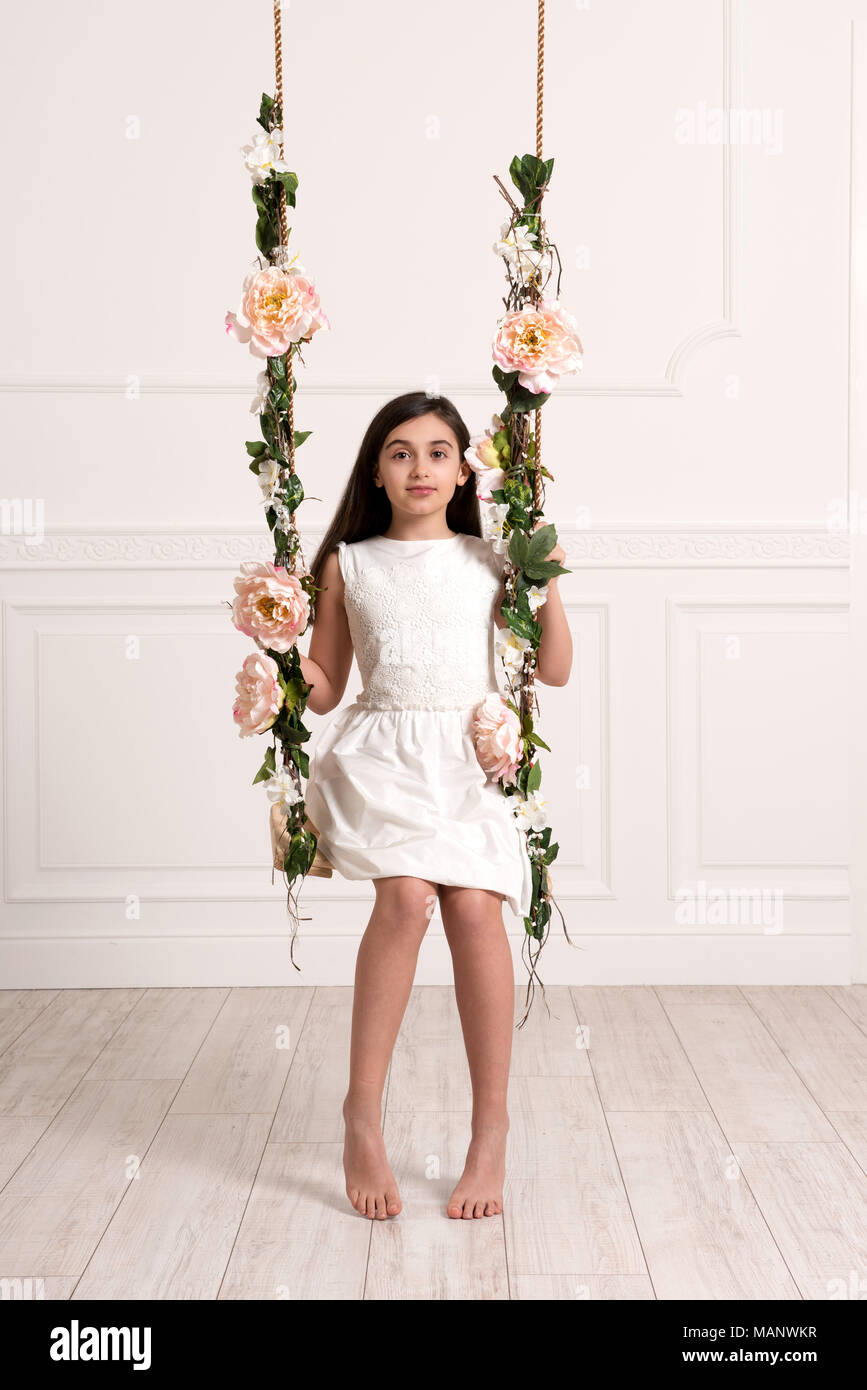 young girl white dress
