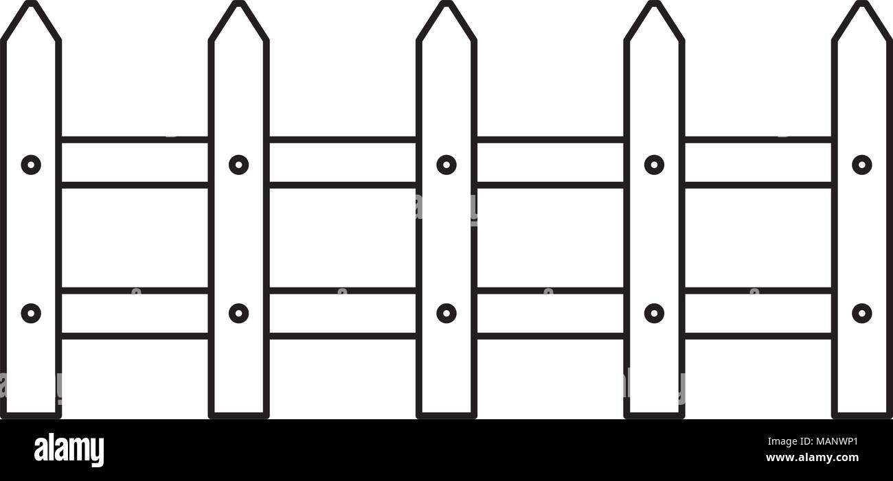 Wooden front yard fence Black and White Stock Photos & Images - Alamy