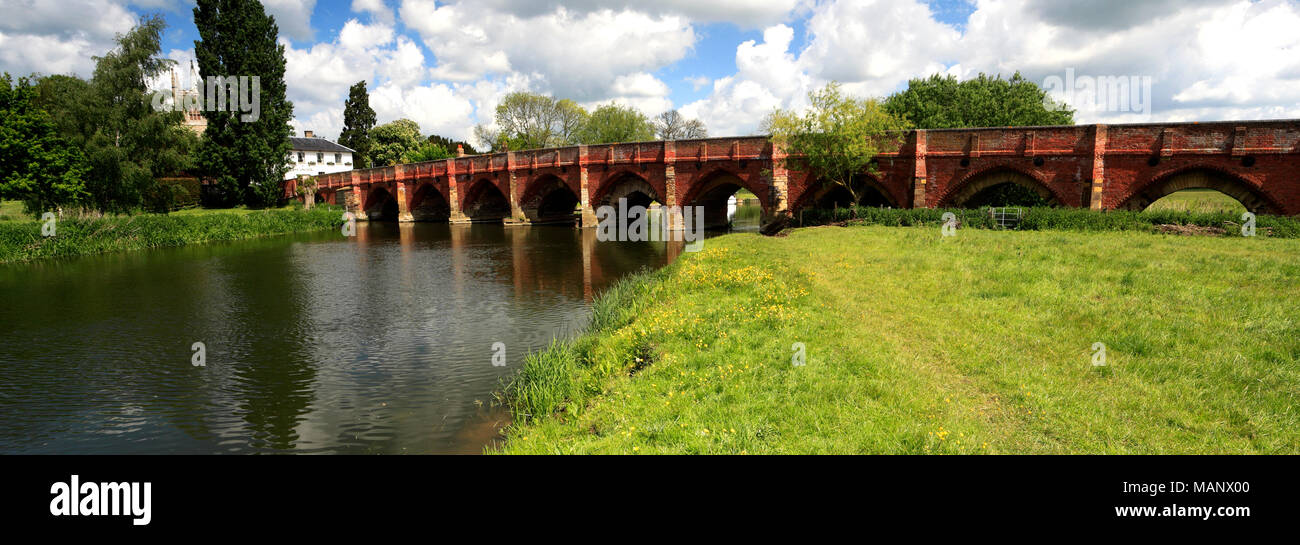 Summer view of the bridge over the river Great Ouse, Great Barford