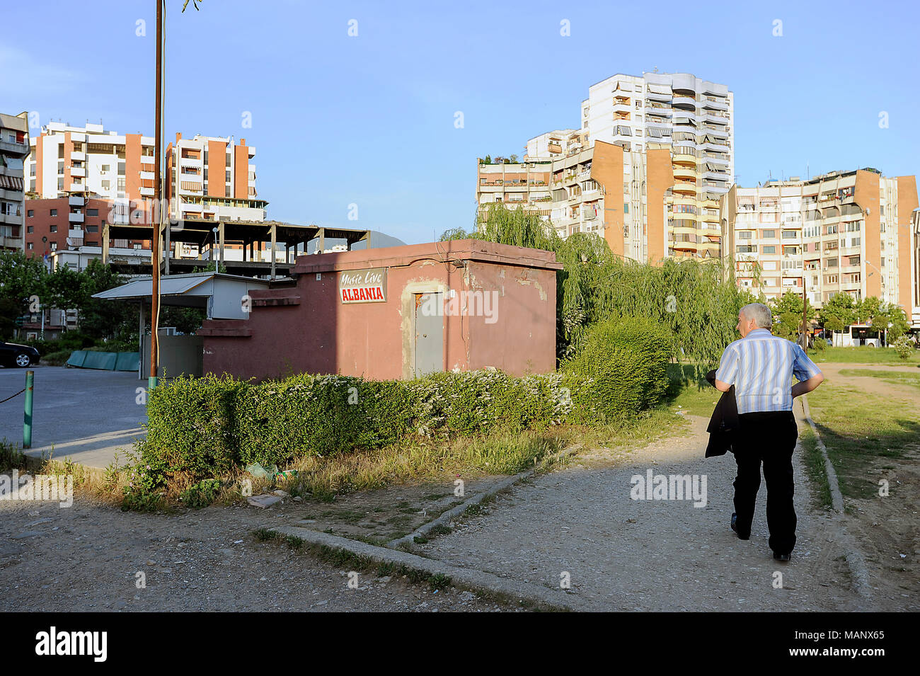 Tirana, Albania, residential houses in the center of Tirana Stock Photo