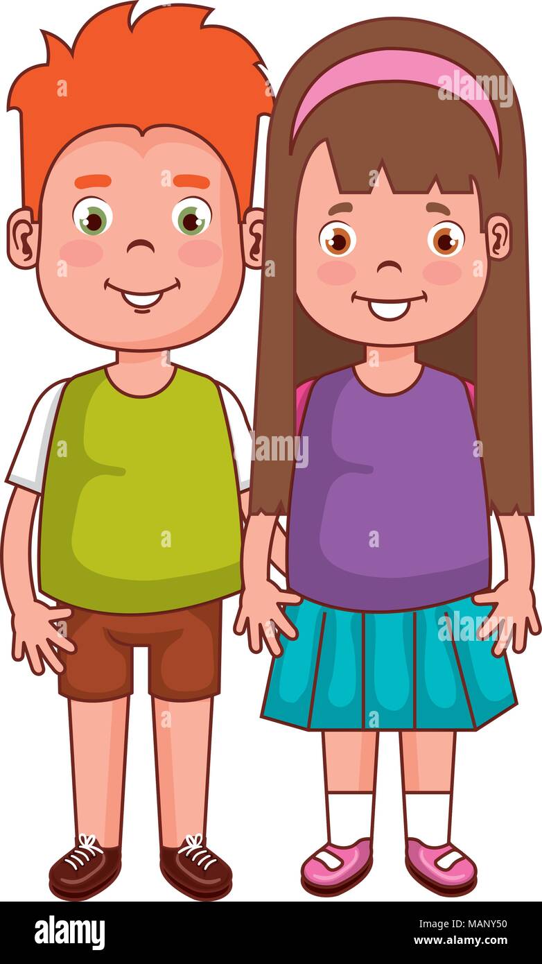 happy little couple characters Stock Vector Image & Art - Alamy
