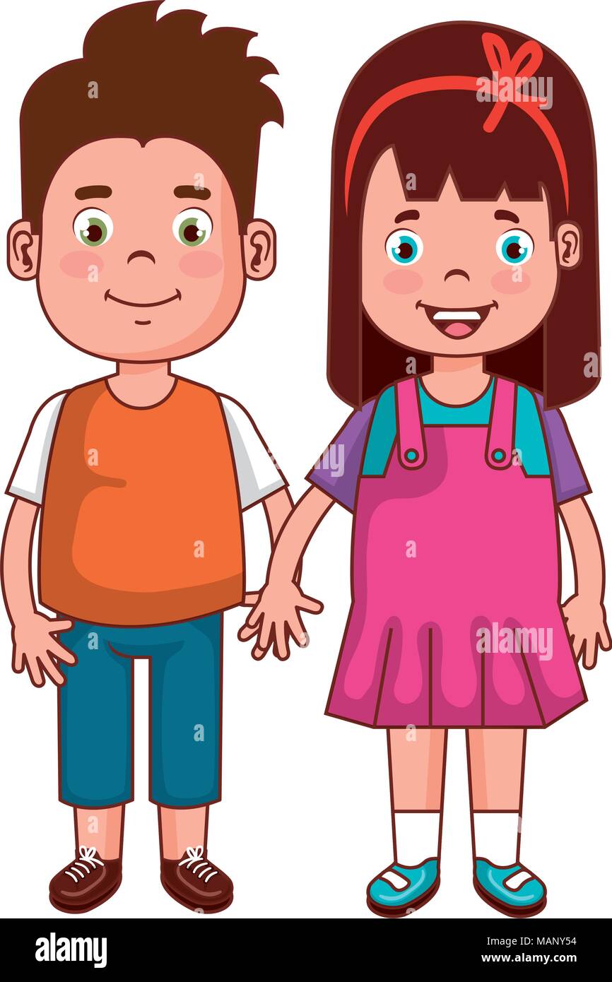 happy little couple characters Stock Vector Image & Art - Alamy