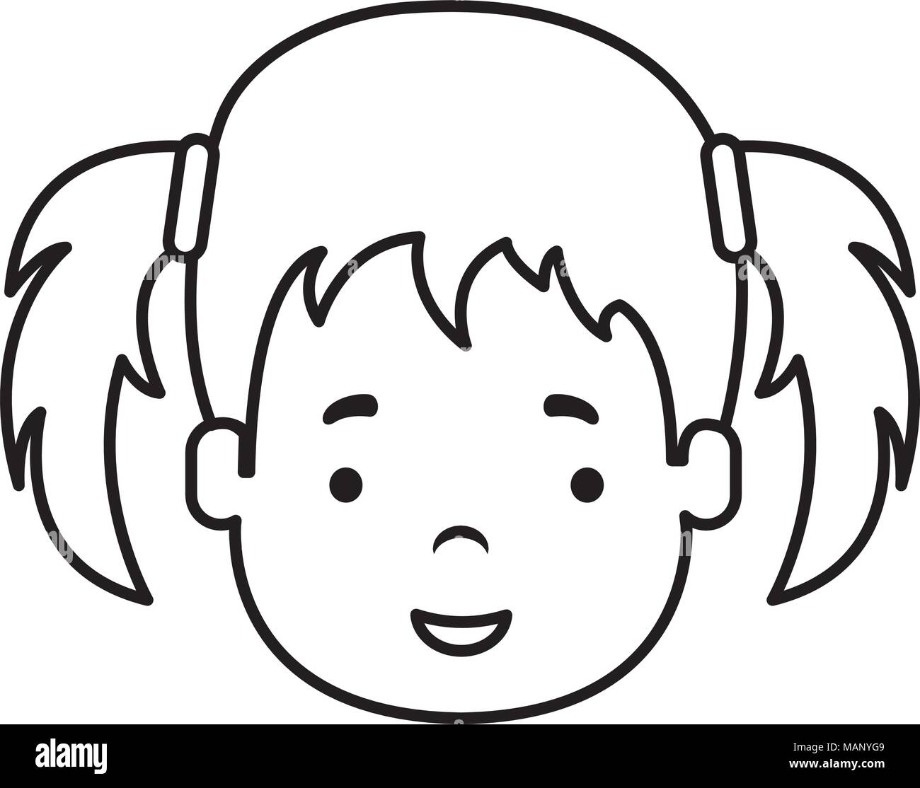 little girl head icon Stock Vector Image & Art - Alamy