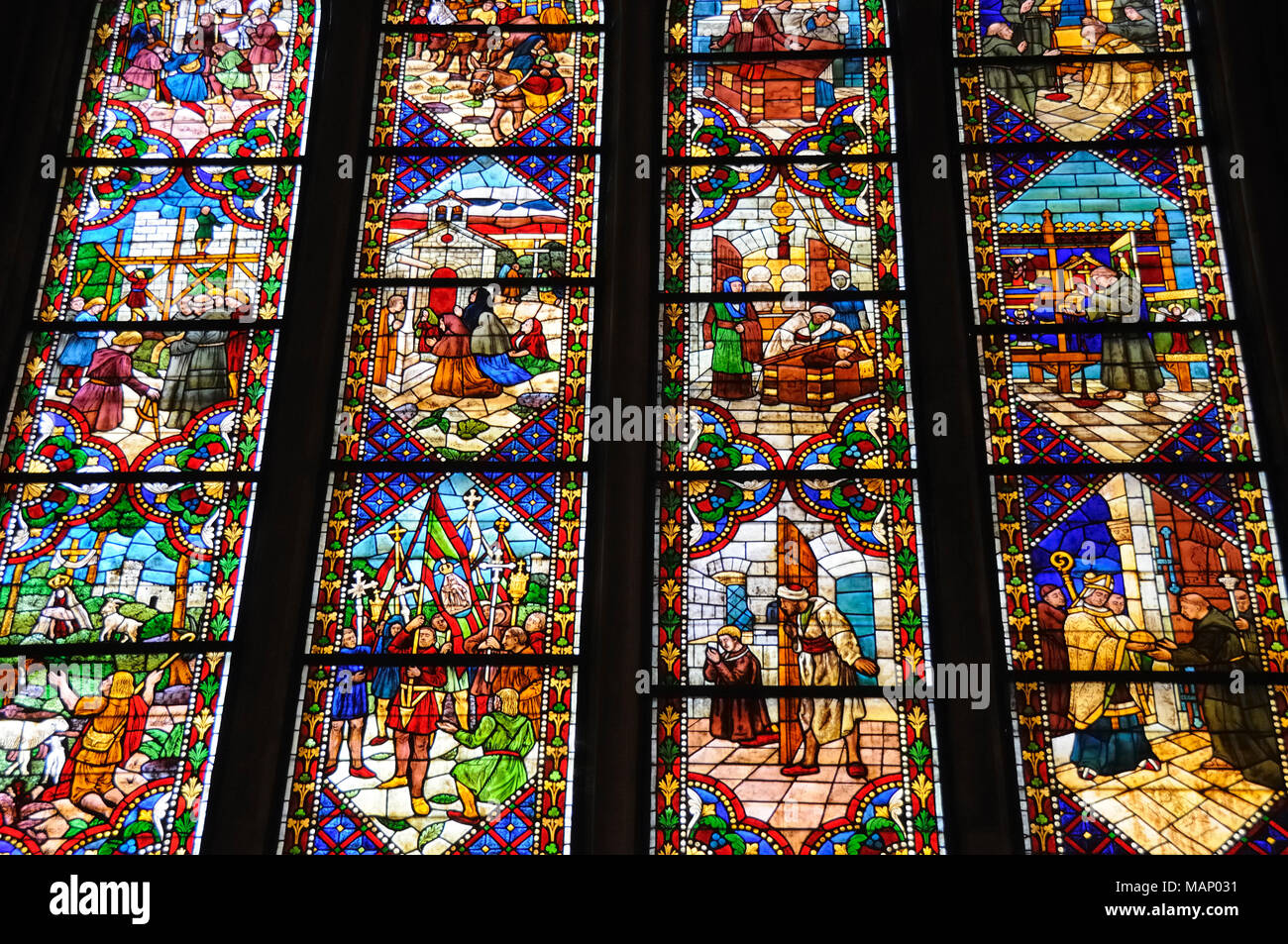 Stained glass, Cathedral of León. Castilla y León, Spain Stock Photo