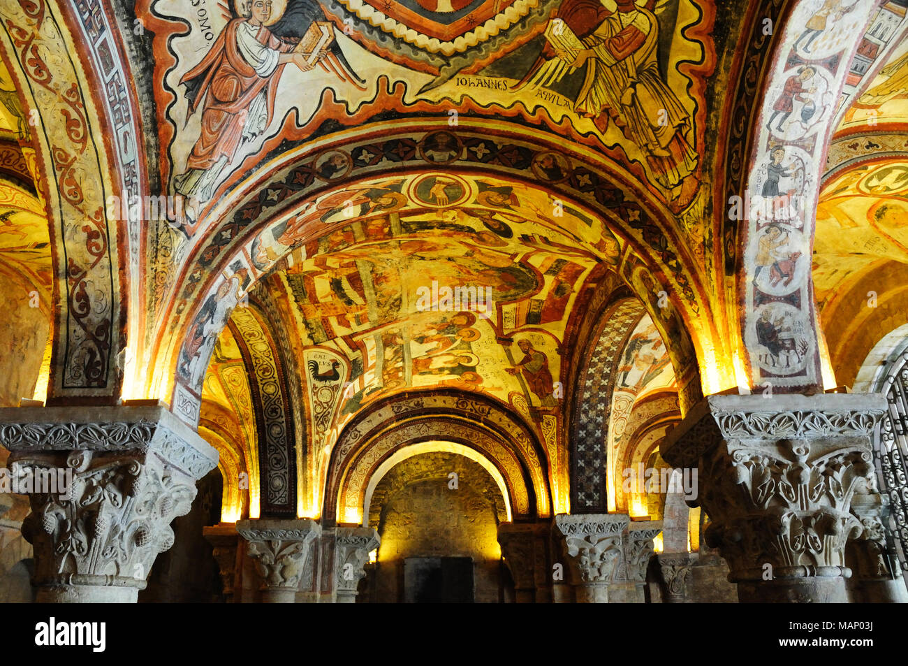 Basílica de San Isidoro with paintings from the 13th century, León. Castilla y León, Spain Stock Photo