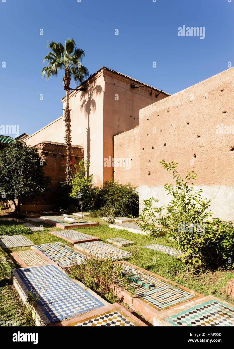 Saadian Tombs, Rue de La Kasbah, Marrakesh, Morocco Stock Photo