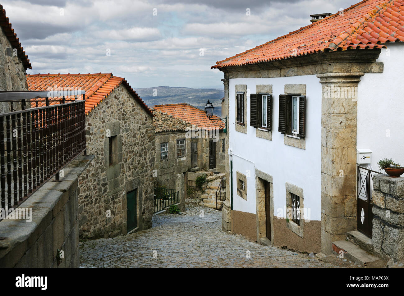 The medieval village of Linhares da Beira. Beira Alta, Portugal Stock Photo