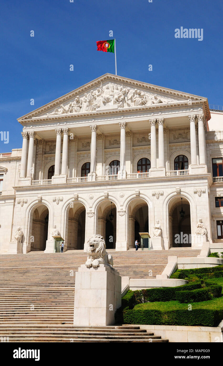Assembleia da República (Portuguese Parliament). São Bento palace, Lisbon. Portugal Stock Photo