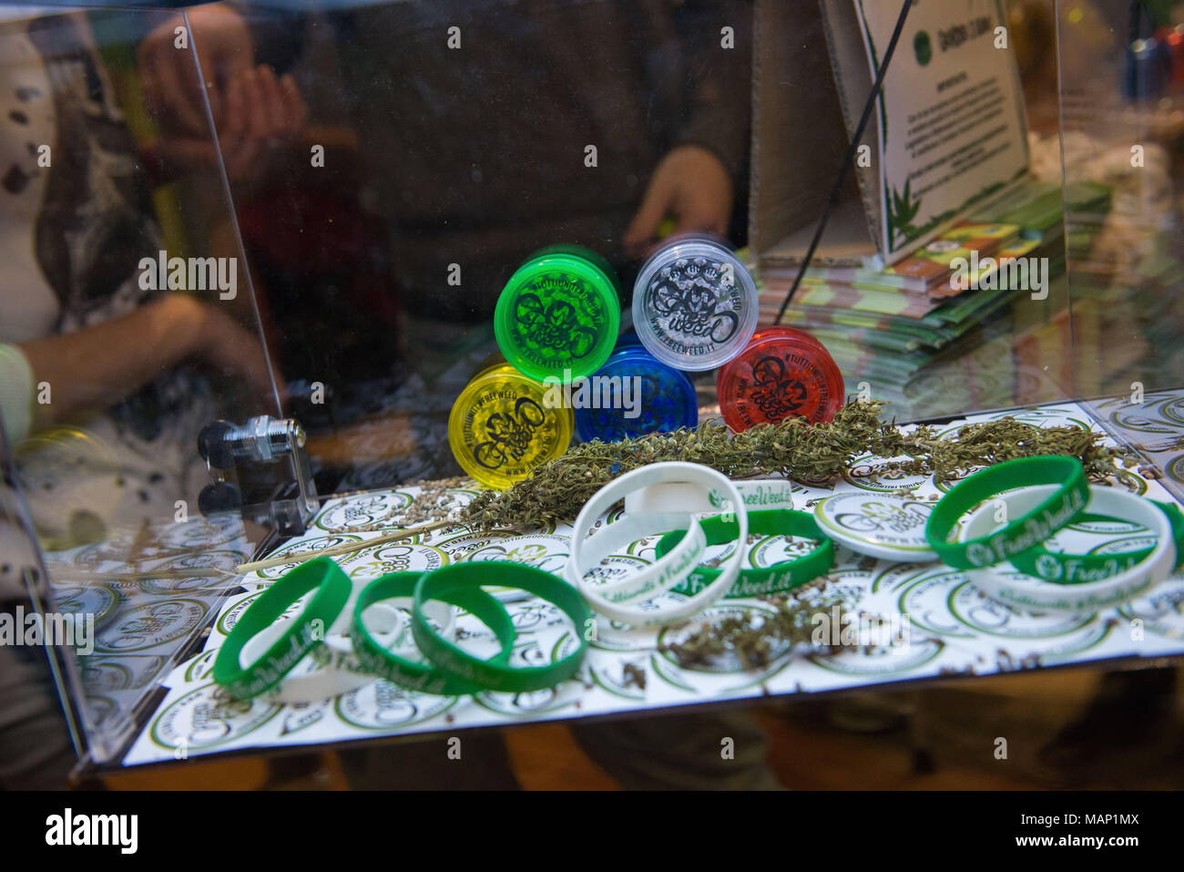Rome. 'Canapa Mundi' International Cannabis Fair. Italy. Stock Photo