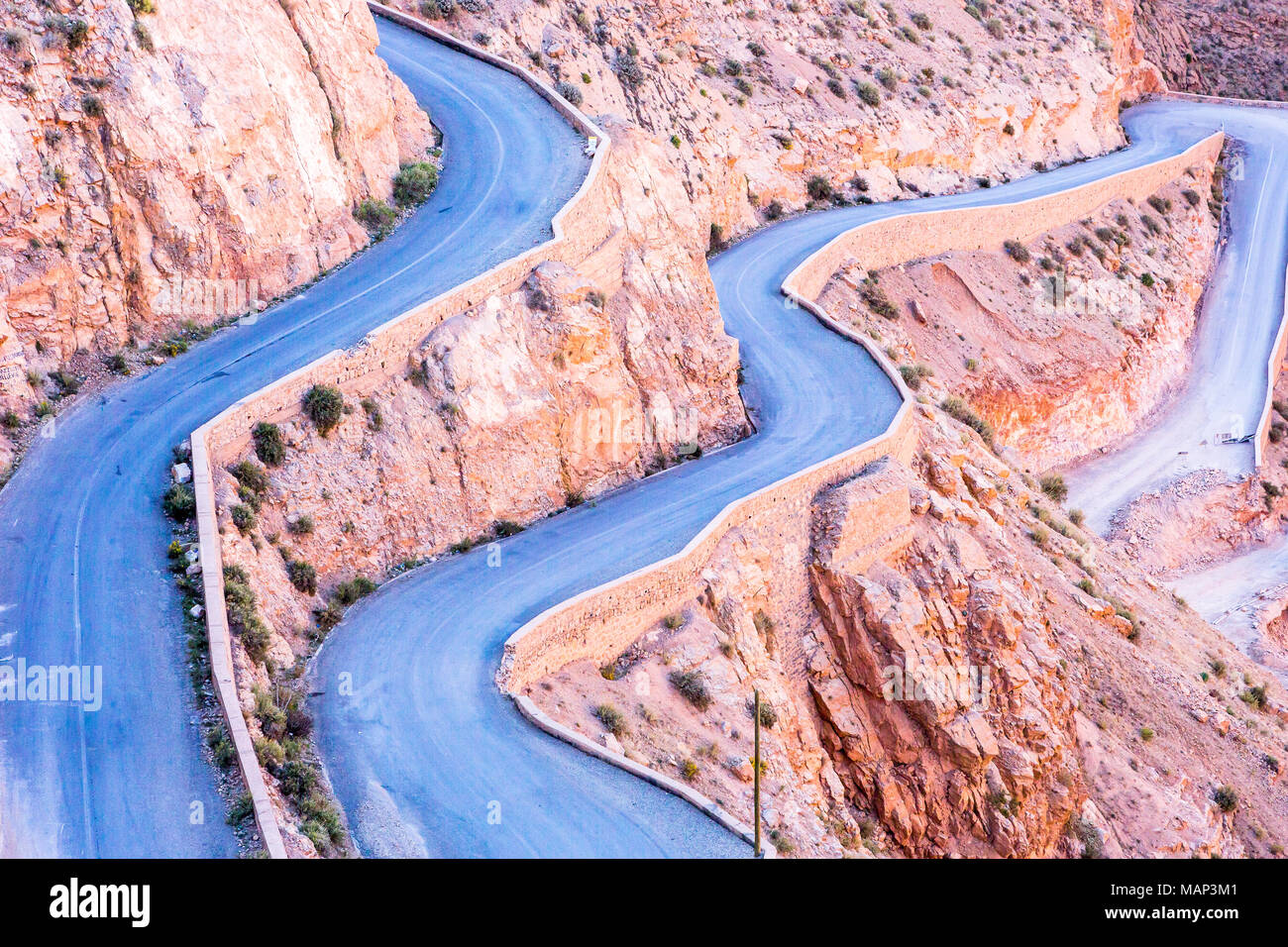 Dades Gorge is a beautiful road between the Atlas Mountains in Morocco Stock Photo