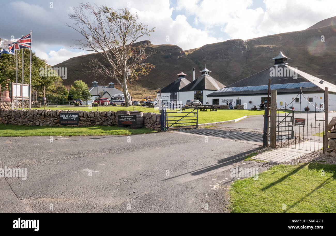 External view of the Isle of Arran Distillery, Lochranza, Scotland UK. Stock Photo