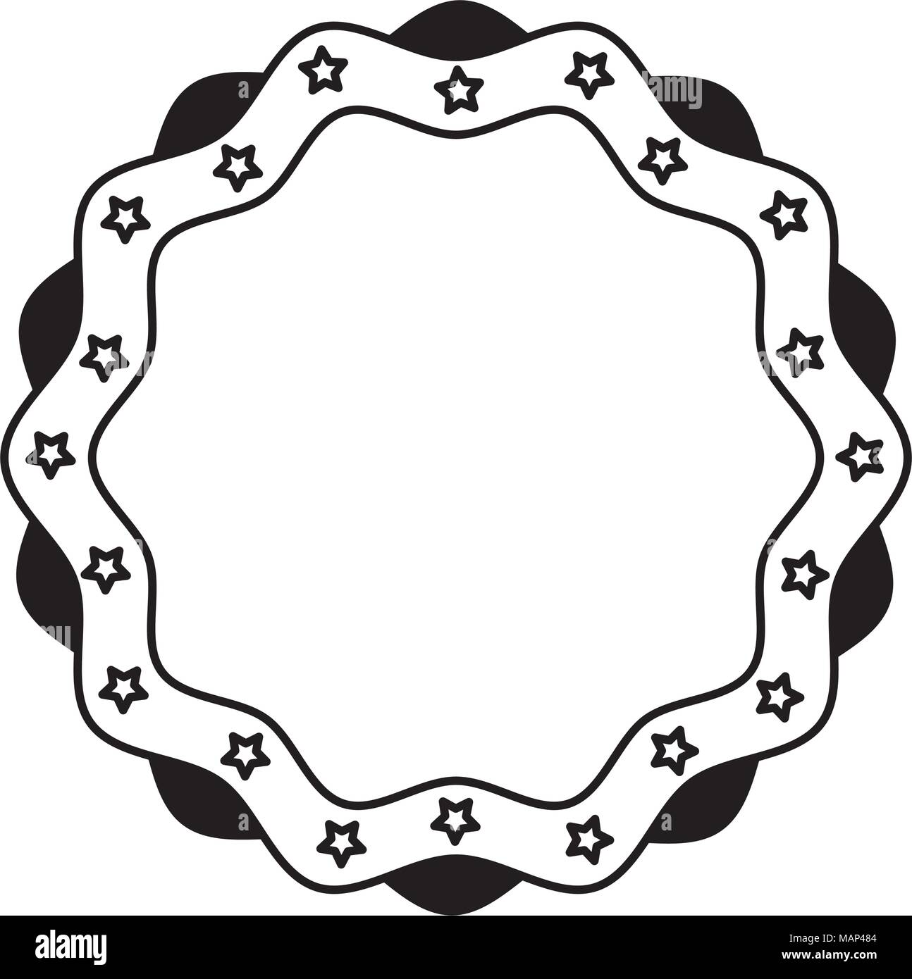 vintage label stars border decoration vector illustration Stock Vector ...