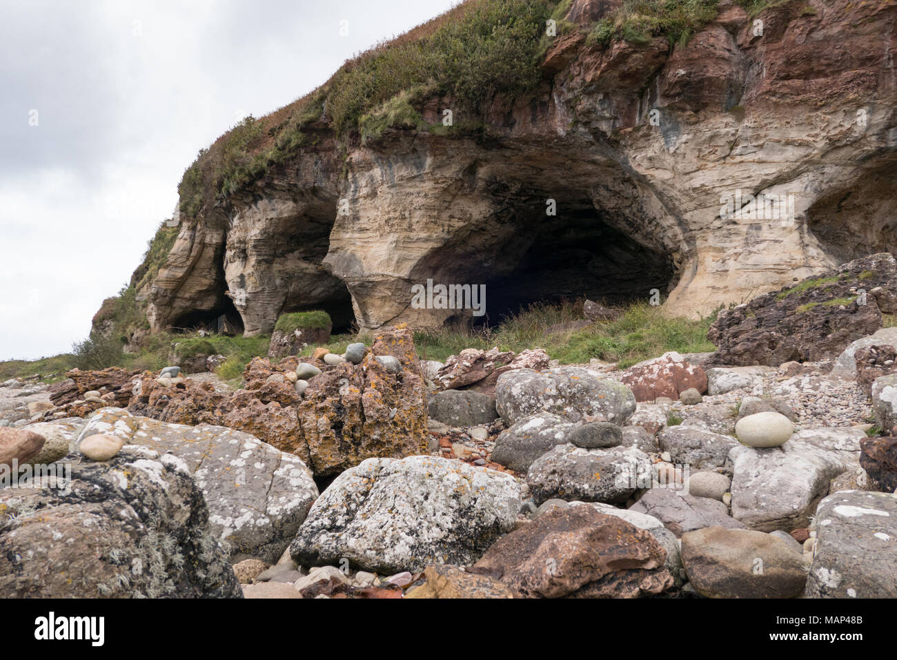 The Kings Caves On The Isle Of Arran Scotland Uk Stock Photo Alamy