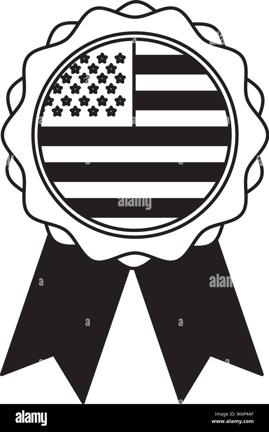 rosette ribbon american flag emblem vector illustration Stock Vector ...