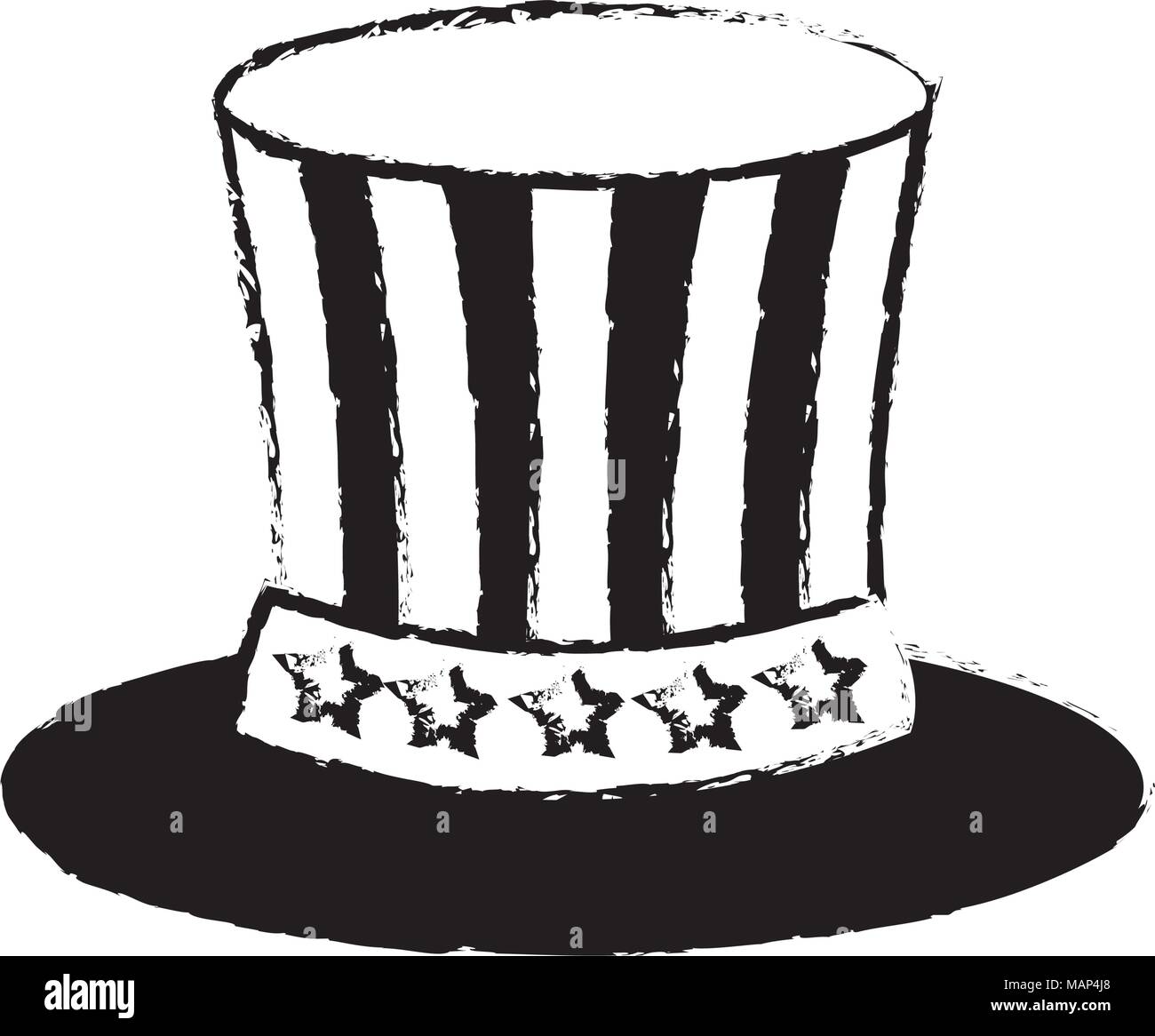 uncle sam top hat with flag united states usa vector illustration Stock ...