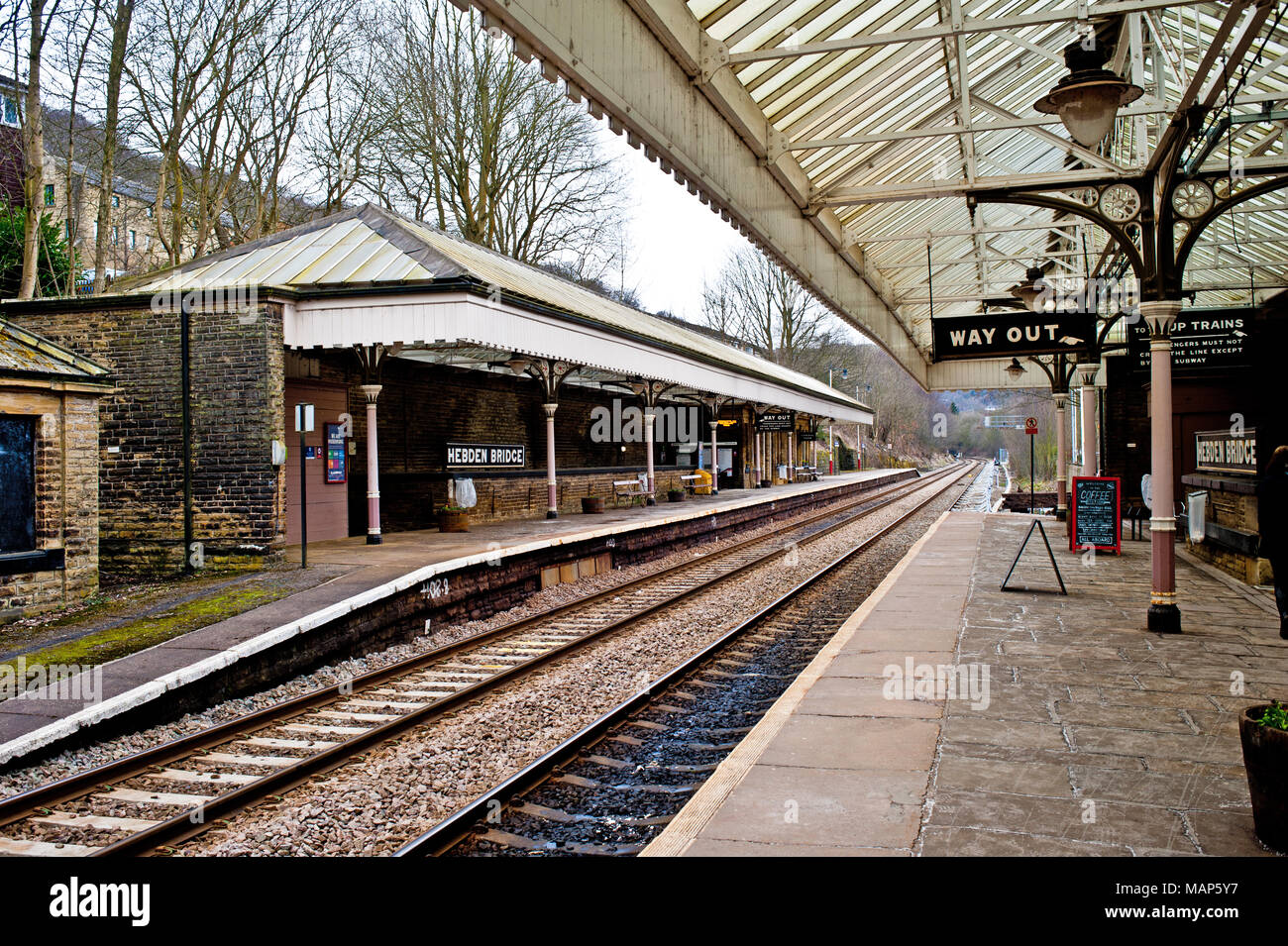 Hebden Bridge Railway Station, Hebden Bridge, Calderdale Stock Photo