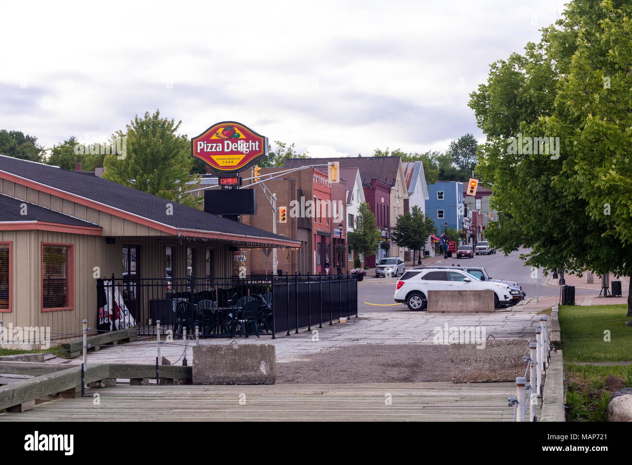 View looking north from the wharf to King Street, St. Stephen, New Brunswick, Canada in summer