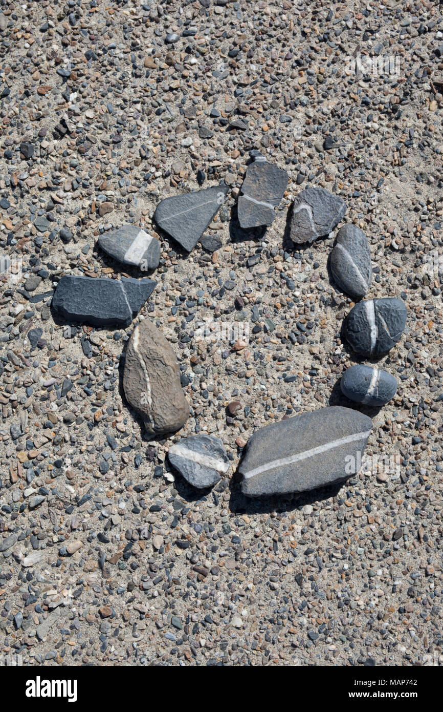 circle of rocks with line Stock Photo Alamy