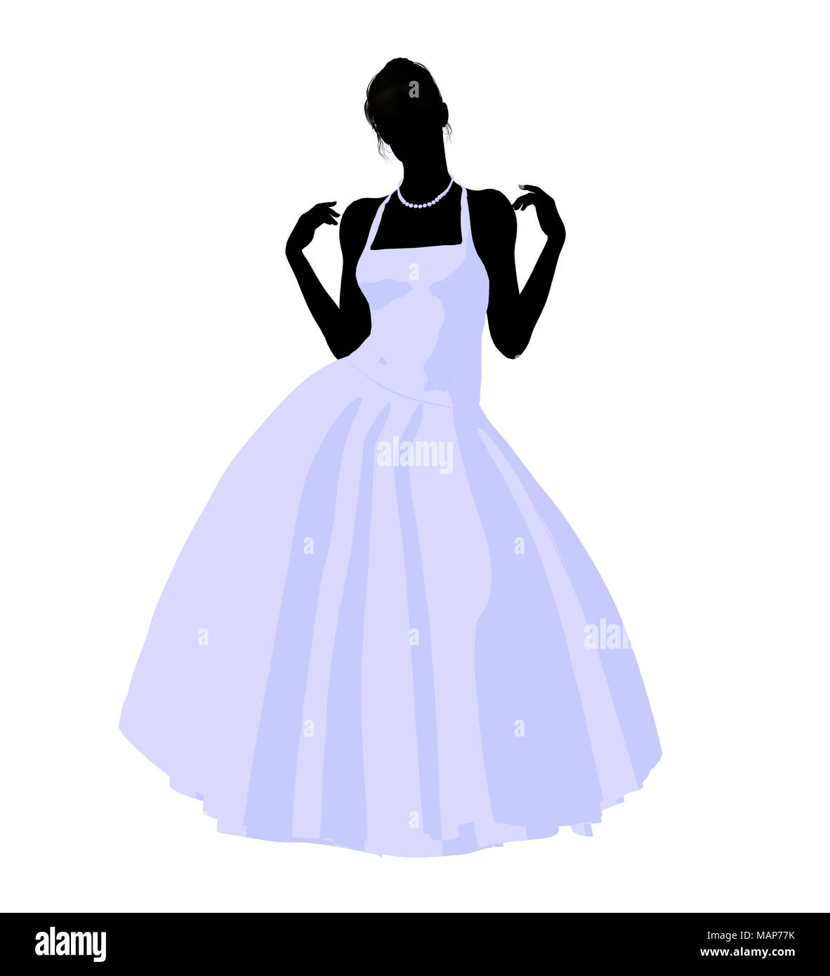 Woman in a wedding dress silhouette illustration on a white background ...