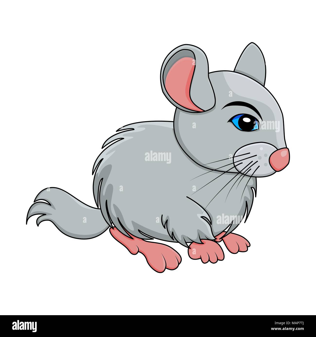 Cartoon Chinchilla Rodent Isolated On White Background Stock Vector Image Art Alamy