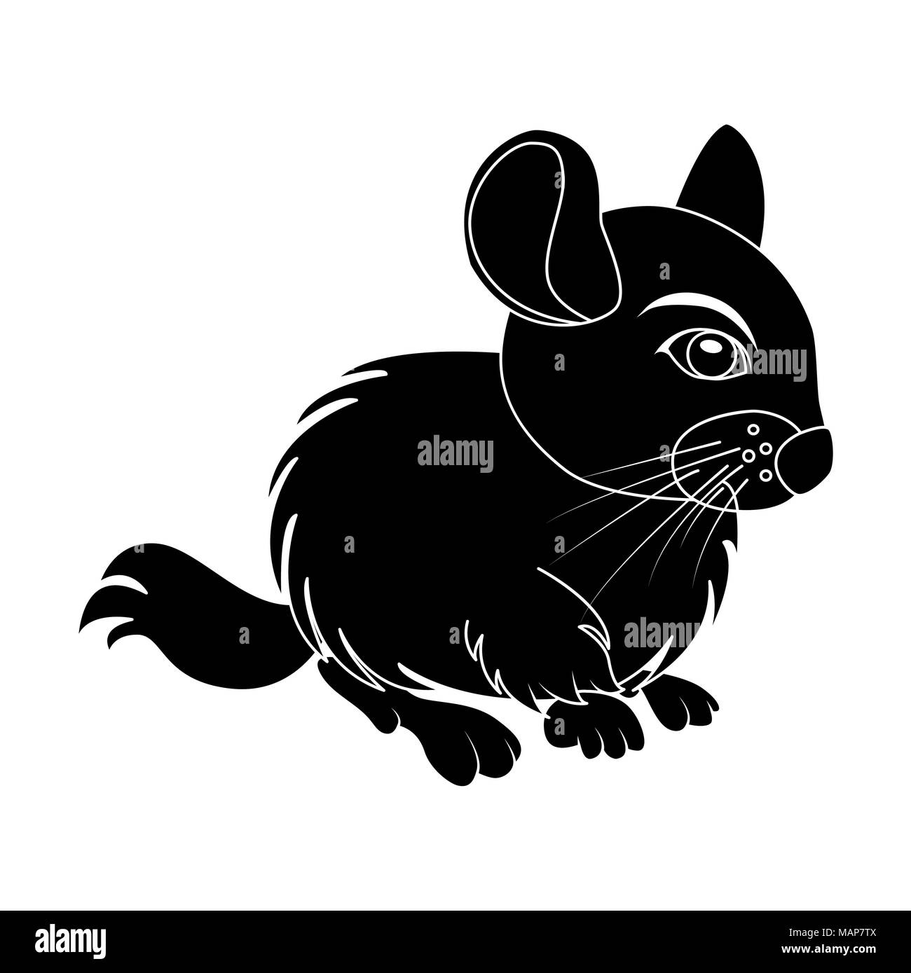 Cartoon Chinchilla Silhouette Isolated On White Background Stock Vector Image Art Alamy