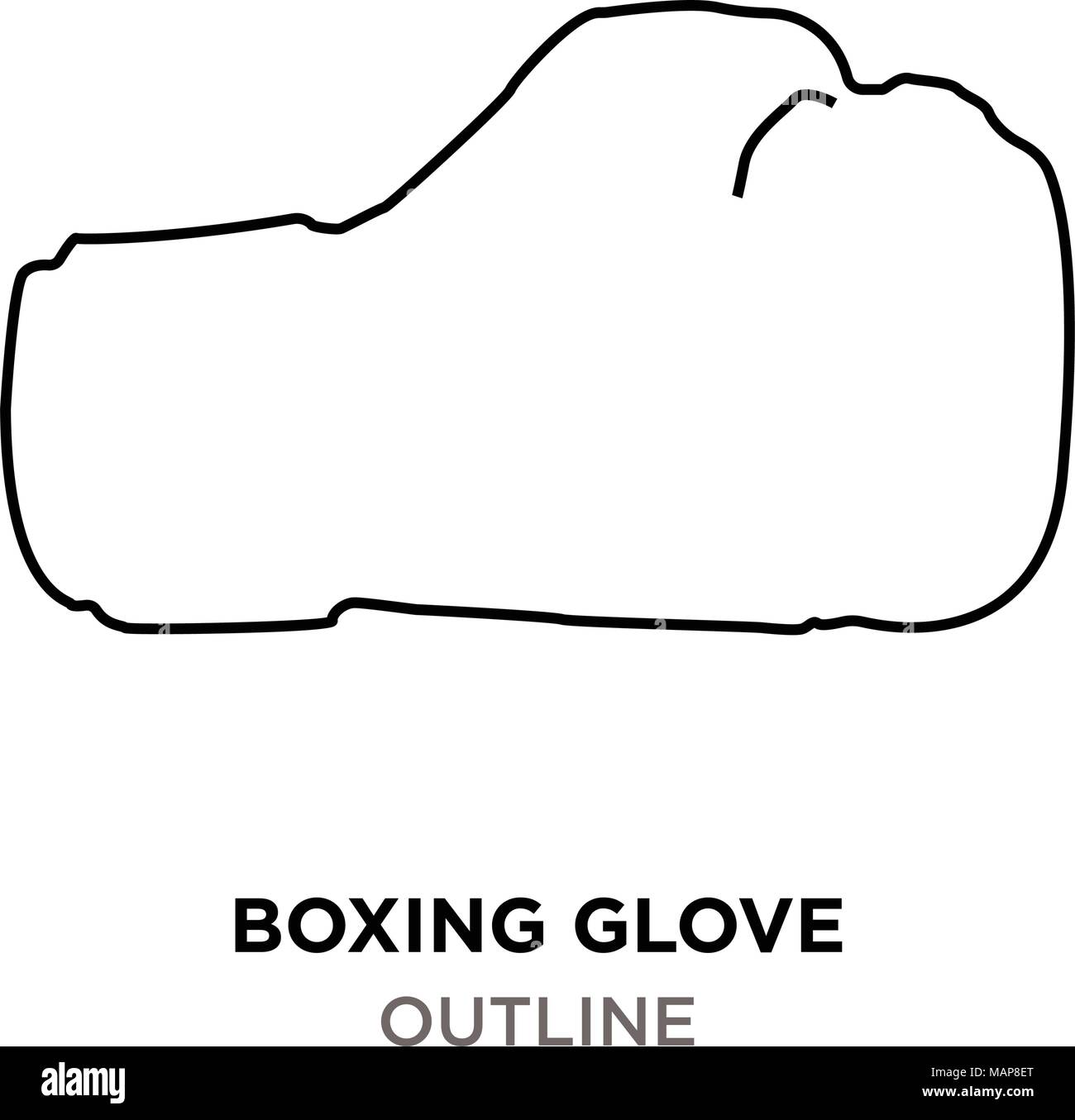 boxing glove outline on white background Stock Vector