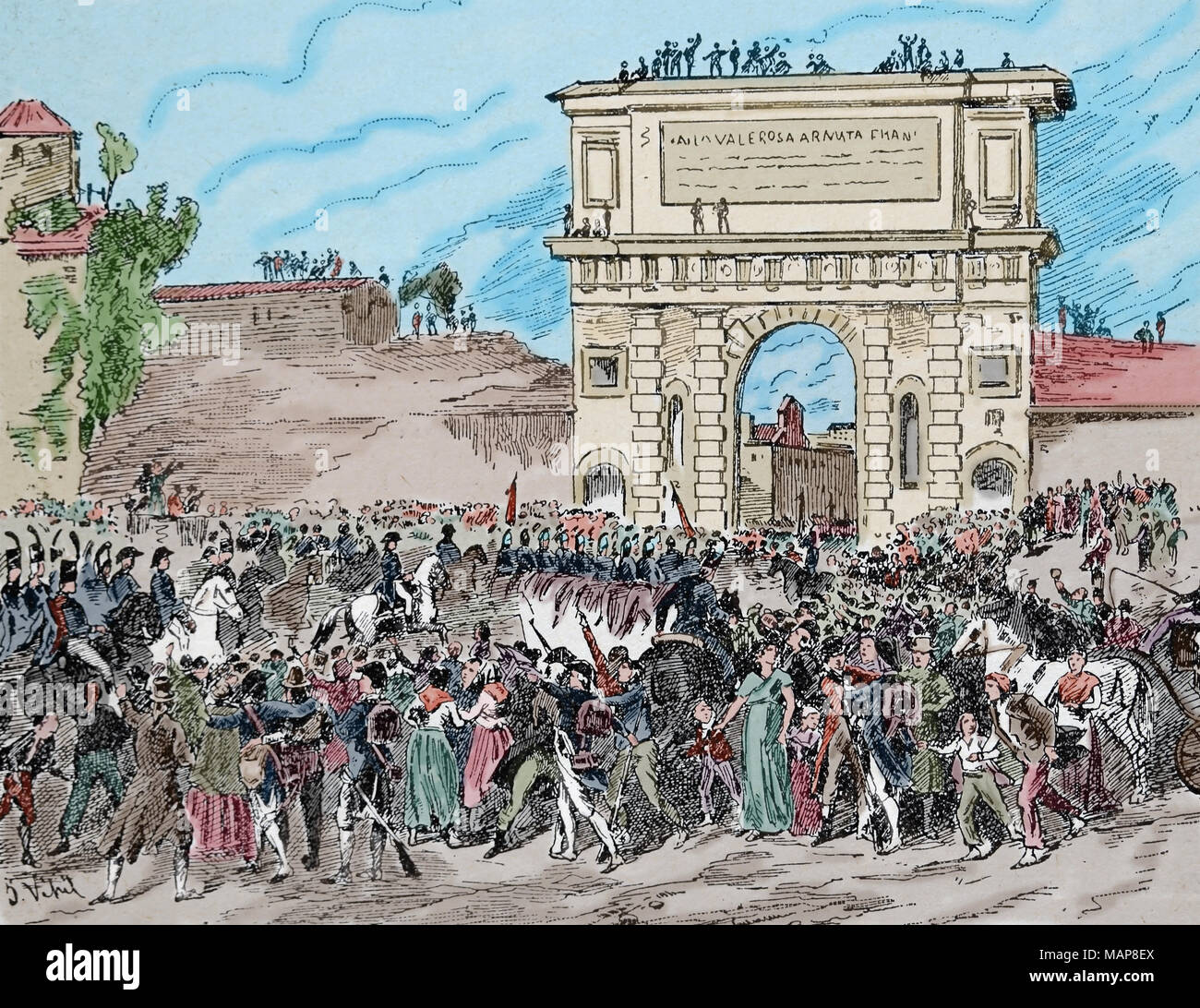French army of Napoleon Bonaparte, conquered Milan, 15 May, 1796