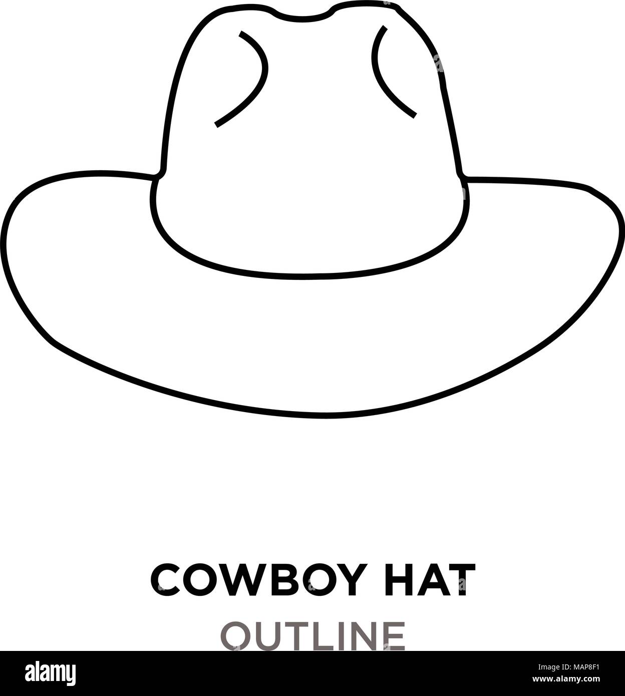 cowboy hat outline on white background Stock Vector Art