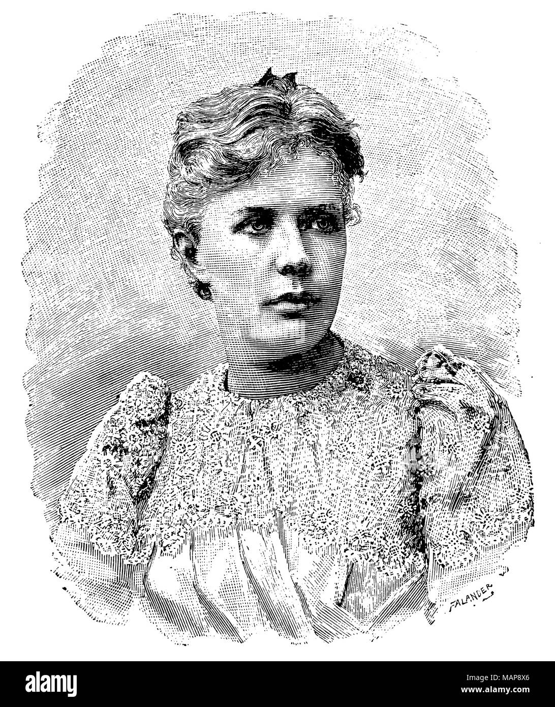 Anne Charlotte Leffler (1849-1892), Swedish writer, Falander  1895 Stock Photo