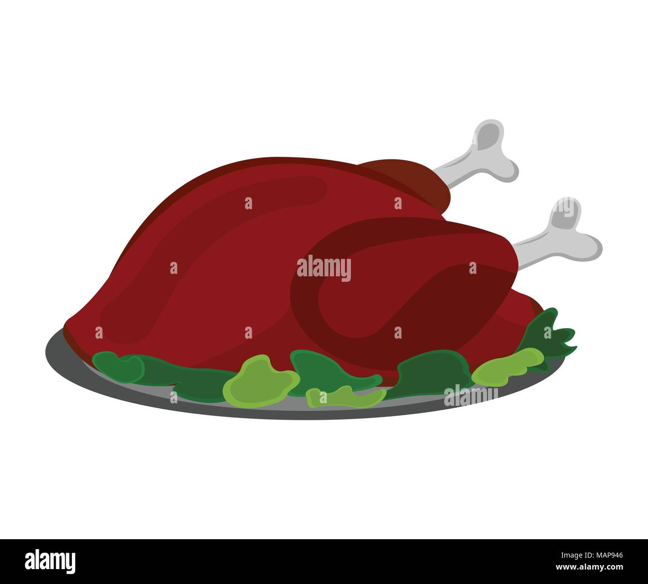 Turkey icon. Cartoon style. Vector Illustration for Thanksgiving Day. Stock Vector