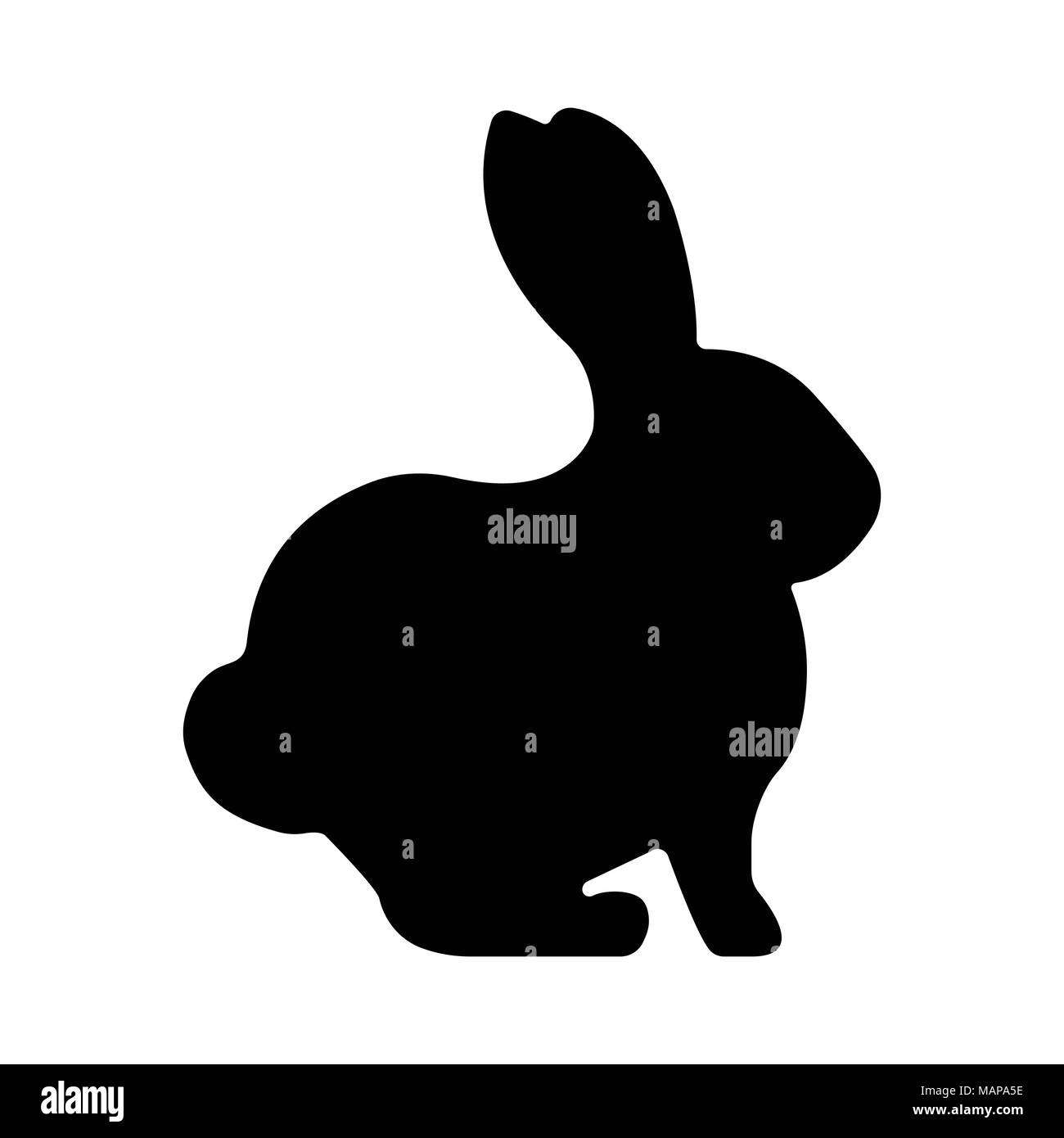 Easter Rabbit label. Font with Brush. Easter day badges. Vector illustration icon. Stock Vector