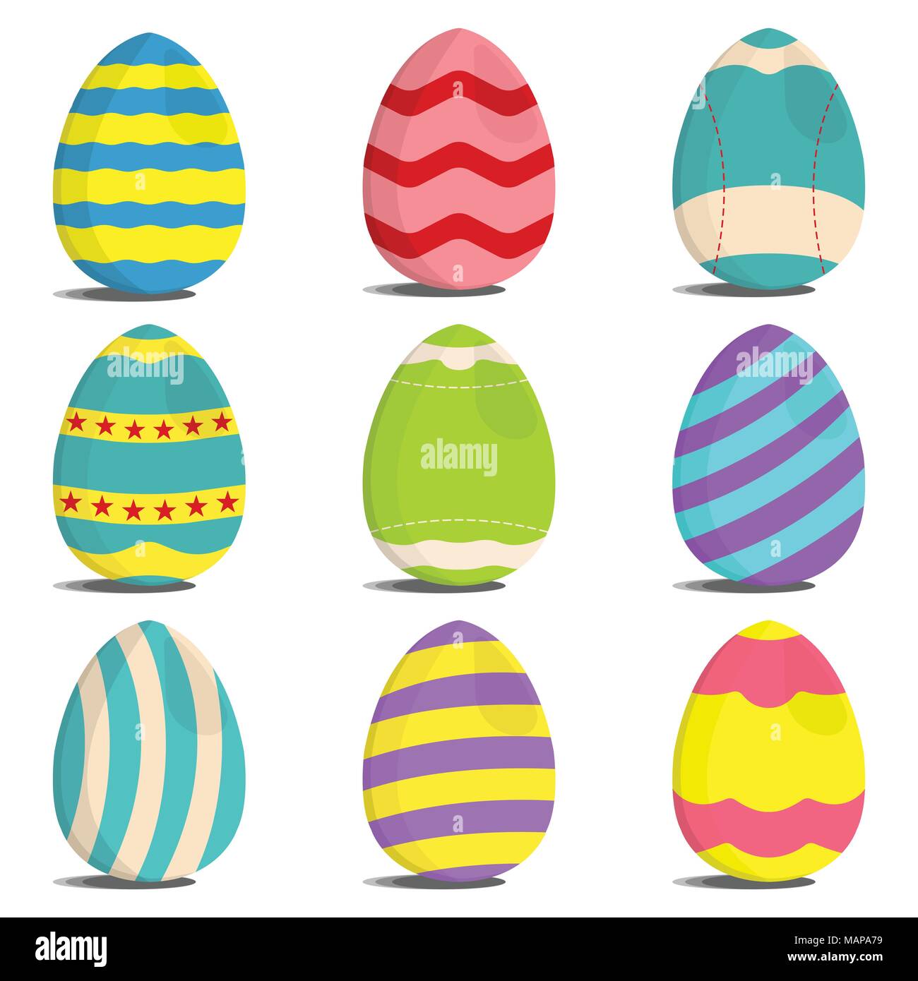 Set Of Egg Hunt Icon Easter Egg Label On White Background Cartoon Style Vector Illustration Stock Vector Image Art Alamy