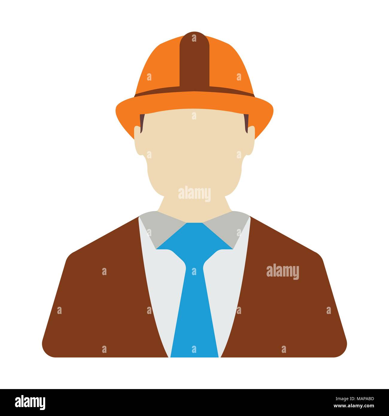 Engineer Icon. Energy label for Web on white background. Flat Vector Illustration. Stock Vector