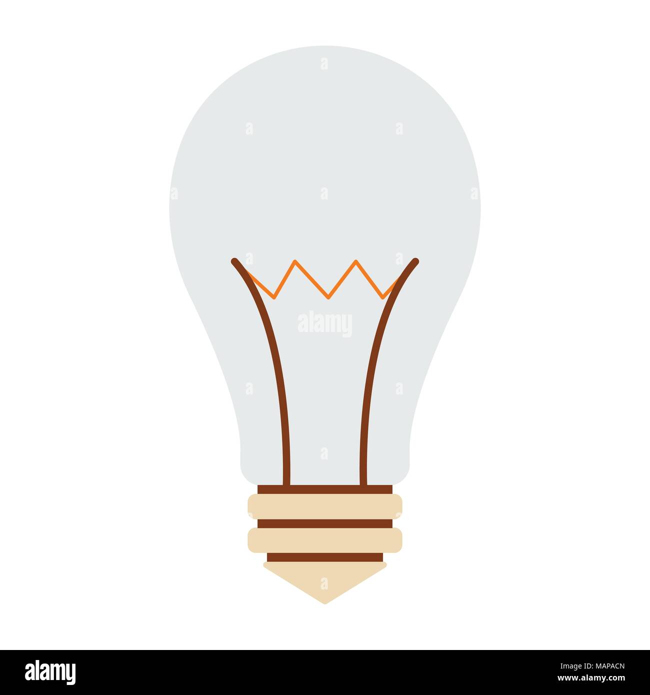 Bulb Icon. Energy label for Web on white background. Flat Vector Illustration. Stock Vector