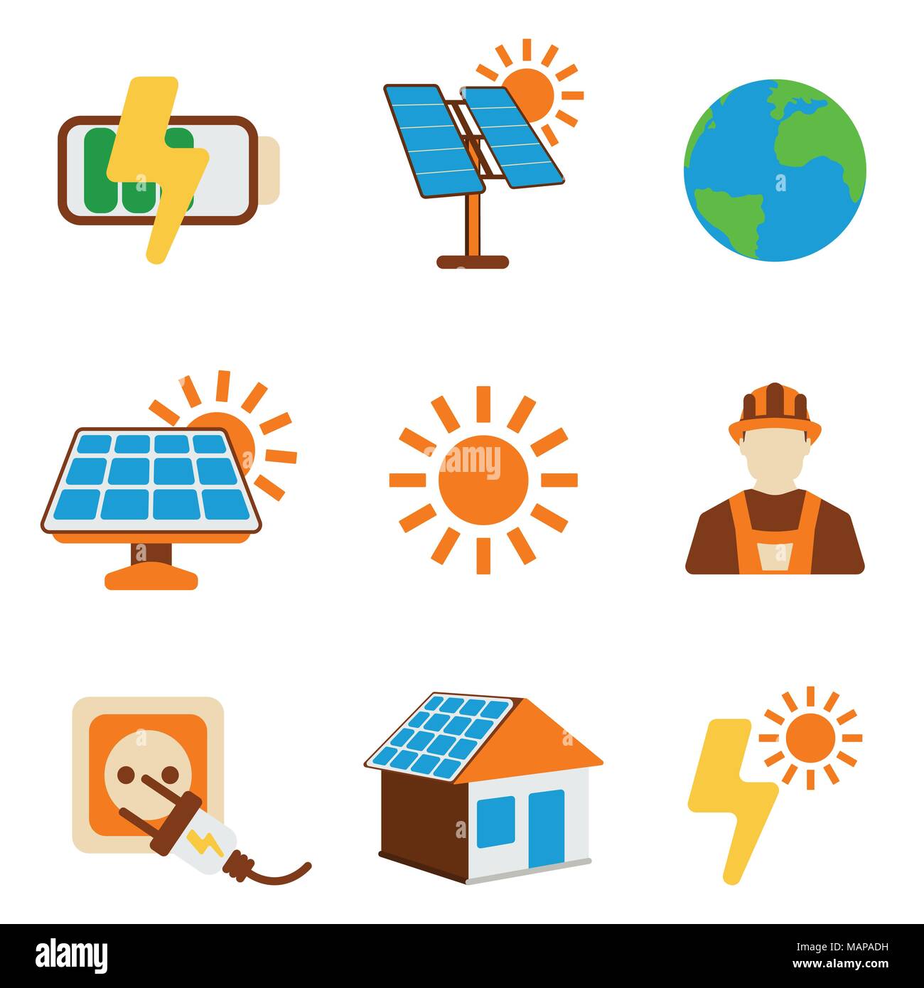 Solar energy icon hi-res stock photography and images - Alamy