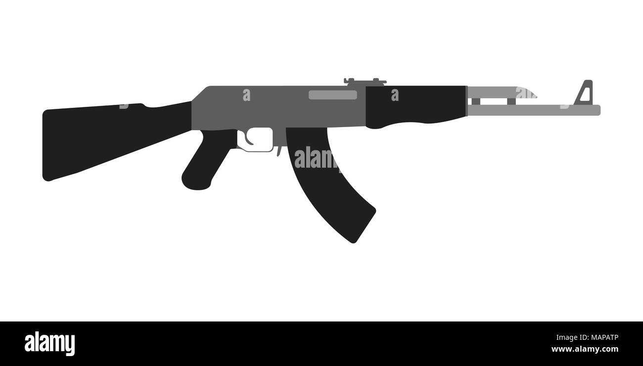 Modern Weapons Rifle. Flat style equipment. Isolated weapons and tools. Vector illustration Stock Vector