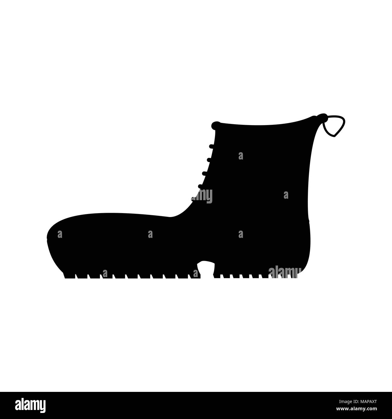 Boots with crampons isolated on white background. Vector illustration. Stock Vector