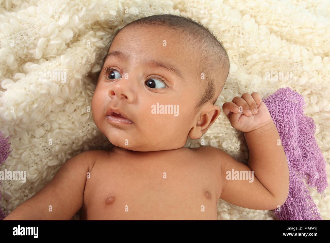10 week old ethnic baby boy Stock Photo