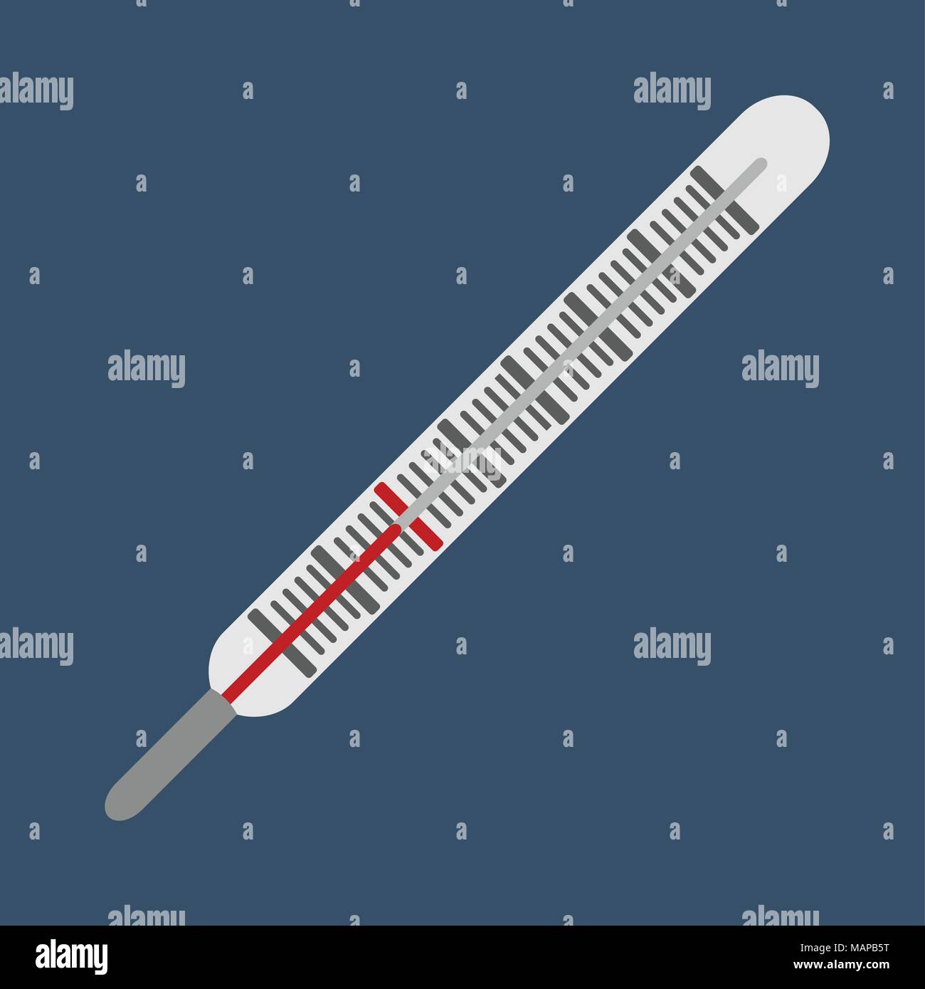 Thermometer. Medical object flat icon. Vector Illustration Stock Vector