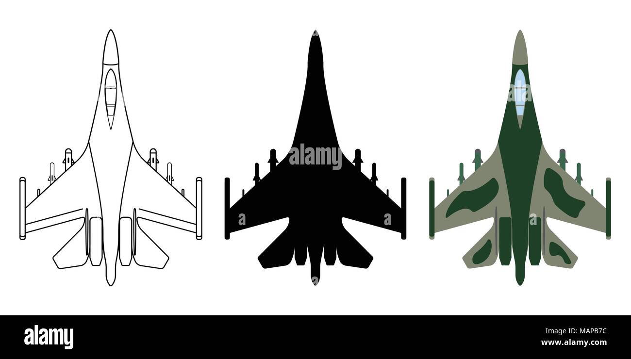 Fighter plane silhouette illustration Cut Out Stock Images & Pictures ...