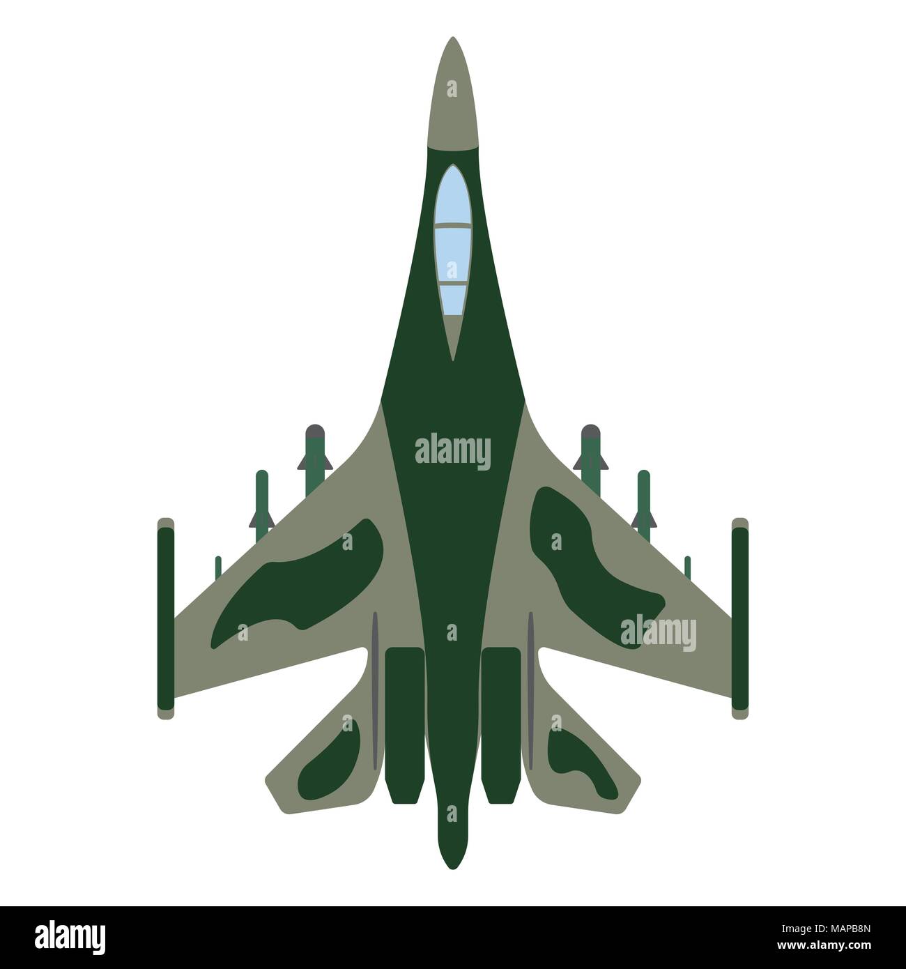 Fighter aircraft cartoon. Military equipment icon. Vector illustration. Stock Vector