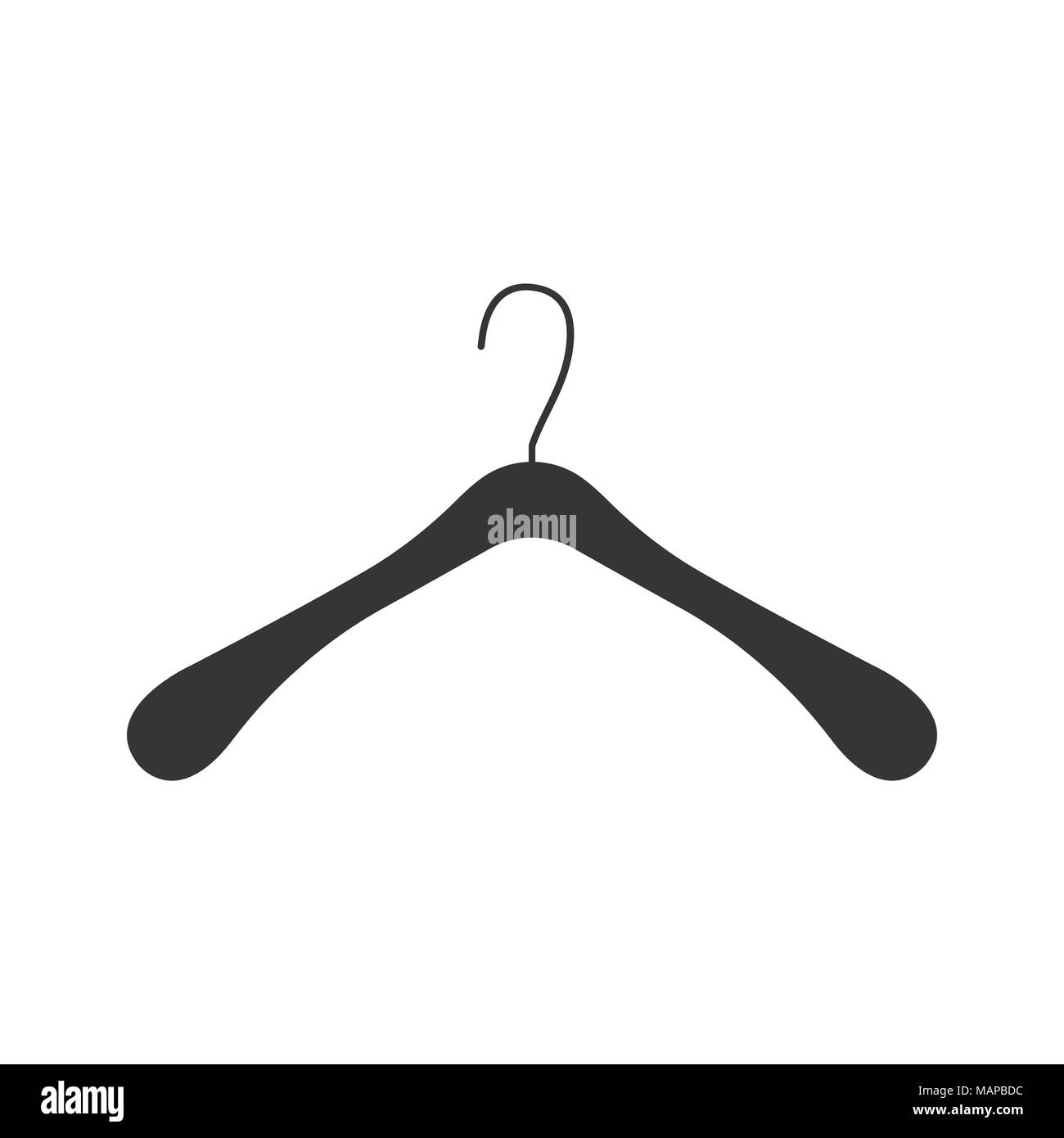 Clothes Hanger icon and sign. Flat Vector Illustration. Stock Vector