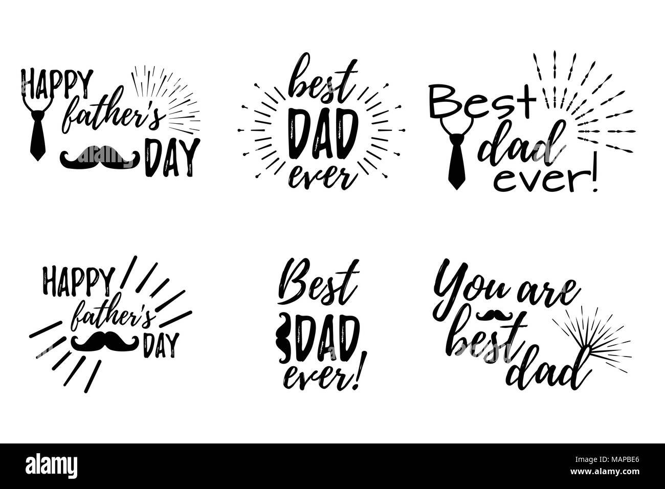 Happy Father's Day banner and giftcard. Best Dad Poster Sign on Background. Vector Illustration. Stock Vector